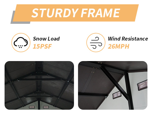 8x14 Ft Outdoor Resin Storage Shed with Windows, photo 2 of 10