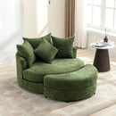 360° Swivel Accent Barrel Chair With Storage Ottoman & 4 Pillows, Modern Leisure Chair Round Accent For Living Room by Unique Piece Furniture