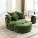 360° Swivel Accent Barrel Chair With Storage Ottoman & 4 Pillows, Modern Leisure Chair Round Accent For Living Room by HouseOfZazla