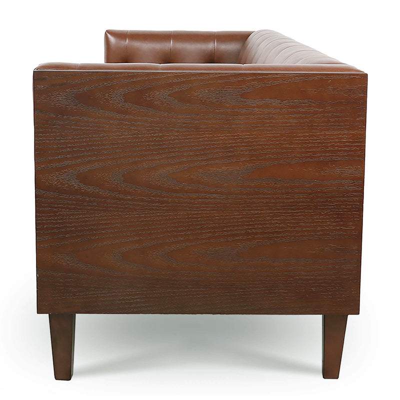 78.74" Wooden Decorated Arm 3 Seater Sofa