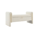 Modern Teddy Upholstered Large Bed End Bench With Arms And Storage by Unique Piece Furniture