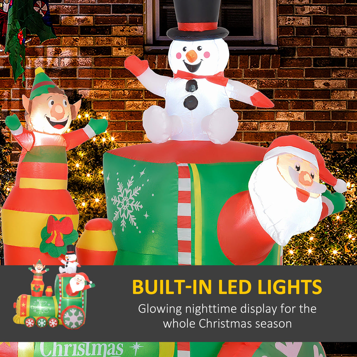 Outsunny 5.9' Christmas Inflatables Train, photo 5 of 9