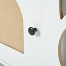 Furniture Style Cat Cabinet Cat Litter Box With Sisal Scratching Door - Cream White by HouseOfZazla