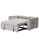 55.3" 4-1 Multi-functional Sofa Bed with Cup Holder and USB Port for Living Room or Apartments, Gray