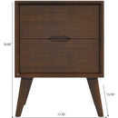 Alexandra - Night Stand With 2 Drawers - Walnut Brown by HouseOfZazla