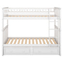 Twin Over Twin Bunk Bed With Drawers, Convertible Beds by HouseOfZazla