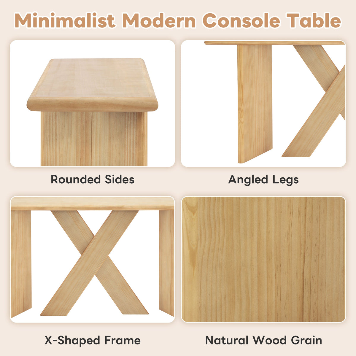 Minimalist Modern X‑Frame Console Table, photo 4 of 10