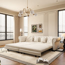 3 In 1 Convertible Sleeper Sofa Bed With Movable Ottoman