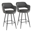 Margarite - Contemporary Fixed Height Counter Stool With Square Footrest (Set of 2) by HouseOfZazla