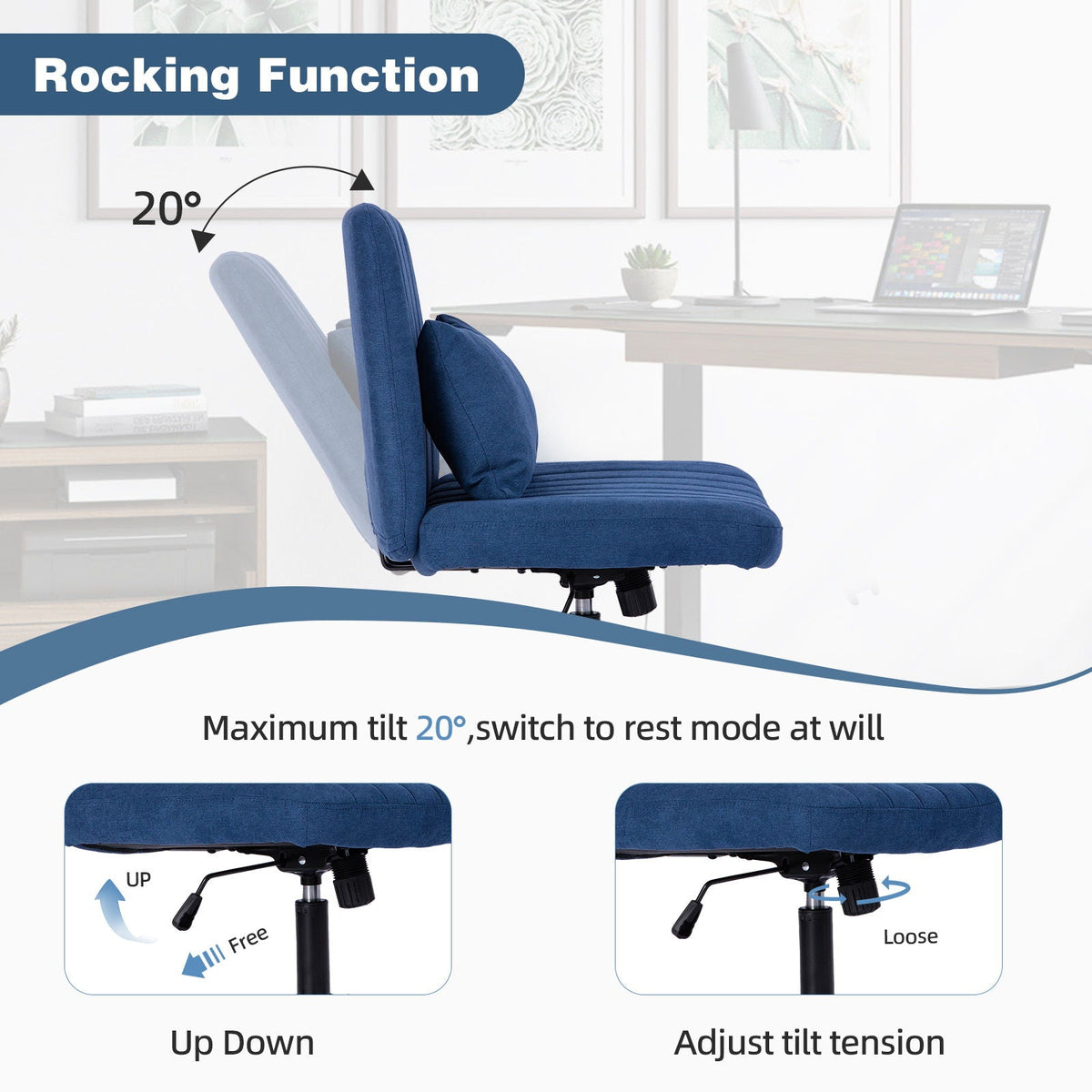 Criss Cross Office Chair With Adjustable Height, Ergonomic Design, photo 28 of 35