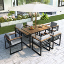 7 Pieces Outdoor Dining Set Patio Dining Table And Chair Set With And Removable Cushions For Patio by HouseOfZazla