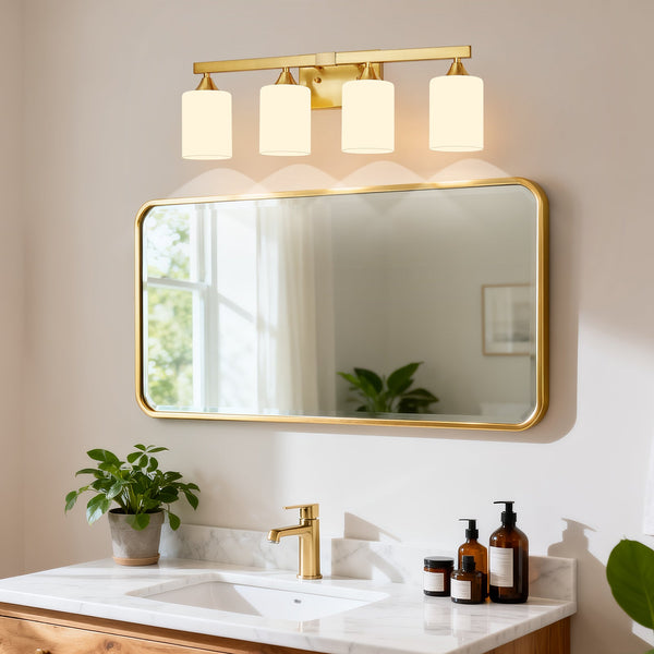 4-Light Brushed Bathroom Vanity Wall Light, photo 2 of 10