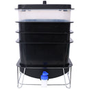 Durable Worm Farm Composting Bin With 4 Tray System For Food Waste Recycling Plastic - Black by HouseOfZazla