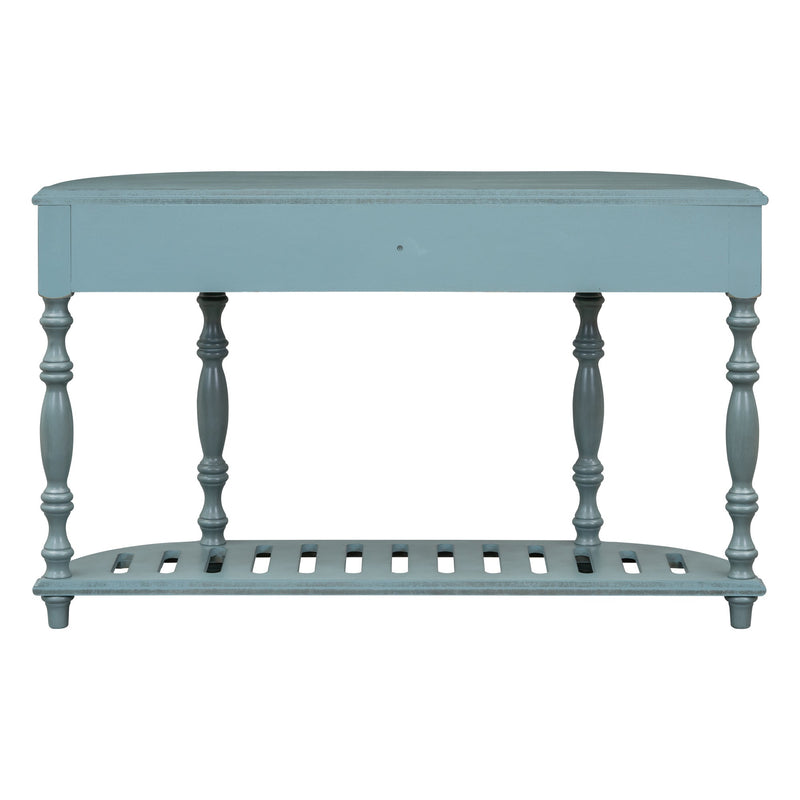 52"Modern and Contemporary Curved Console Table Sofa Table Entryway Table for Hallway Living Room Bedroom with 4 Drawers and 1 Shelf