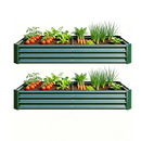 Premium Galvanized Metal Raised Garden Bed Set of 2