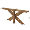 Long Console Table With Geometric Base - Oak by HouseOfZazla
