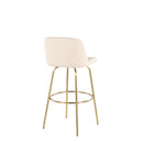 Toriano - Contemporary Fixed Height Barstool With Swivel And Round Footrest (Set of 2) by HouseOfZazla