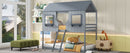 Twin Over Twin Bunk Bed With Roof, Window, Guardrail, Ladder by HouseOfZazla