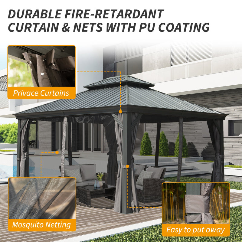 10' X 14' Hardtop Gazebo with Double Roof, photo 5 of 10