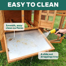 Chicken Coop with Run for 4-6 Chickens, Weatherproof Wood