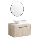 30" Modern Design Float Bathroom Vanity With Ceramic Basin Set, Wall Mounted White Oak Vanity With Soft Close Door, KD-PackingD-Packing Pieces