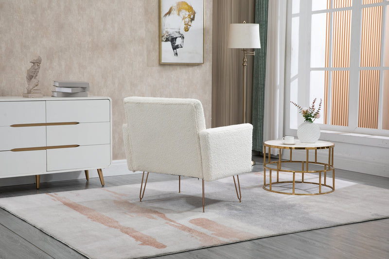 Accent Chair, leisure single sofa with Rose Golden feet