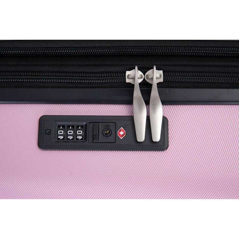 3 Piece Luggage Sets PC Lightweight & Durable Expandable Suitcase with Two Hooks, Double Spinner Wheels, TSA Lock, (21/25/29) Pink
