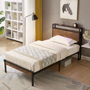 Platform Bed Frame With Wooden Headboard And Footboard, USB Liner by Unique Piece Furniture