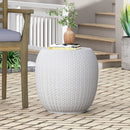 Outdoor Lightweight Concrete Side Table - Antique White by HouseOfZazla