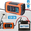 Car Battery Charger 12V 5A LCD Intelligent Auto Motorcycle Boat ATV Recover Pulse Repair