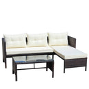 Outdoor Patio Furniture 3-Piece Conversation Set with Wicker Rattan Sectional Sofa by HouseOfZazla