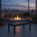 All Weather Slatted Outdoor Coffee Table For Garden - Black by HouseOfZazla