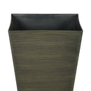 28" Tall Outdoor Planters, Set of 3 Large Taper Planters with Drainage Holes and Plug, Faux Wood Plastic Flower Pots for Outdoor, Indoor, Garden, Patio, Dark Brown