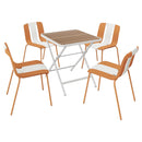 4 Piece Set Of Modern Striped Single Chairs With Folding Square Table by Unique Piece Furniture