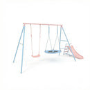 Xns107 - 2 Swing Set With Slide For Outdoor - Blue / Pink by HouseOfZazla