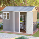 8'x6' Large Steel Storage Shed with Window, Lockable Doors & Sloped Roof by HouseOfZazla