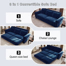 3 In 1 Convertible Sleeper Sofa With Nailhead Trim & Rolled Arm by HouseOfZazla