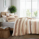 3-Piece King/Cal King Stripe Textured Print Comforter Set - Terracotta