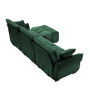 Three-Seater Sofa Set With Ottoman And Pillows