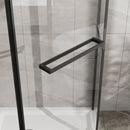 Neo Angle - Frameless Shower Door With White Acrylic Shower Base Combo - Matte Black by HouseOfZazla