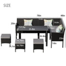 7 Piece Outdoor Furniture Set Waterproof Cushions Glass Table by HouseOfZazla