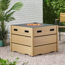 Rustic Style Outdoor Square Propane Fire Pit, 40,000 BTU by HouseOfZazla