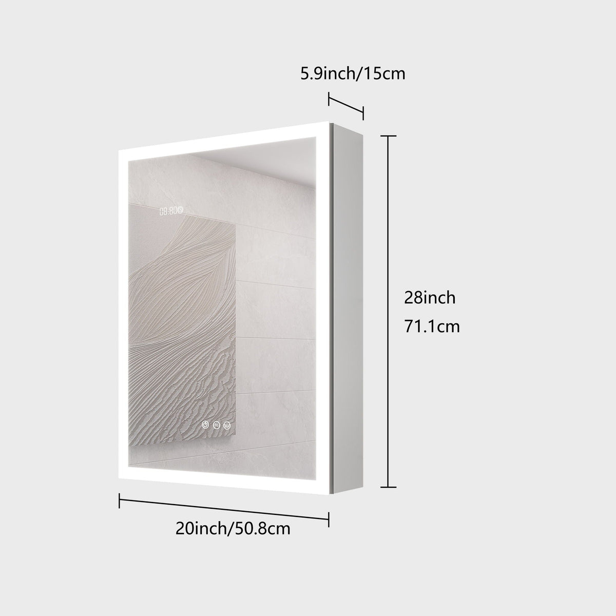 Bathroom Medicine Cabinet With Lights, LED Medicine Cabinet With Mirror, Lighted Medicine Cabinet With Defogger, photo 11 of 12