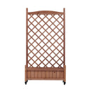 Raised Garden Bed With Trellis 2 Pack, Outdoor Planter Box & Plant Stand With Climbing Racks - Brown by HouseOfZazla