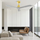 Indoor Ceiling Fan Without Light 3 Solid Wood Blades Remote Control Reversible Dc Motor - Gold by Unique Piece Furniture