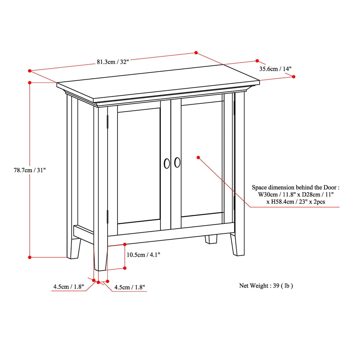 Redmond - Handcrafted Low Storage Cabinet, photo 31 of 33