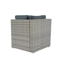 6 Pieces PE Rattan sectional Outdoor Furniture Cushioned Sofa set Grey Wicker, Dark Grey Cushion