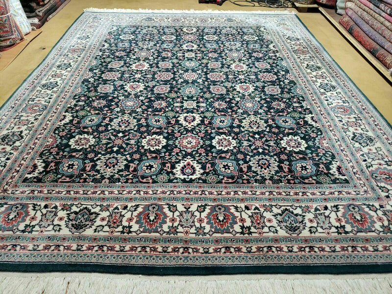 8' X 10' Handmade Indian Oriental Wool Rug Carpet Organic Dye Forest Green Nice