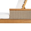 76.8" Solid Acacia Wood Sun Lounger Set of 2 with Cushions