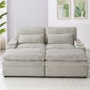 Convertible Loveseat Sofa With Storage, USB Ports, Cup Holders